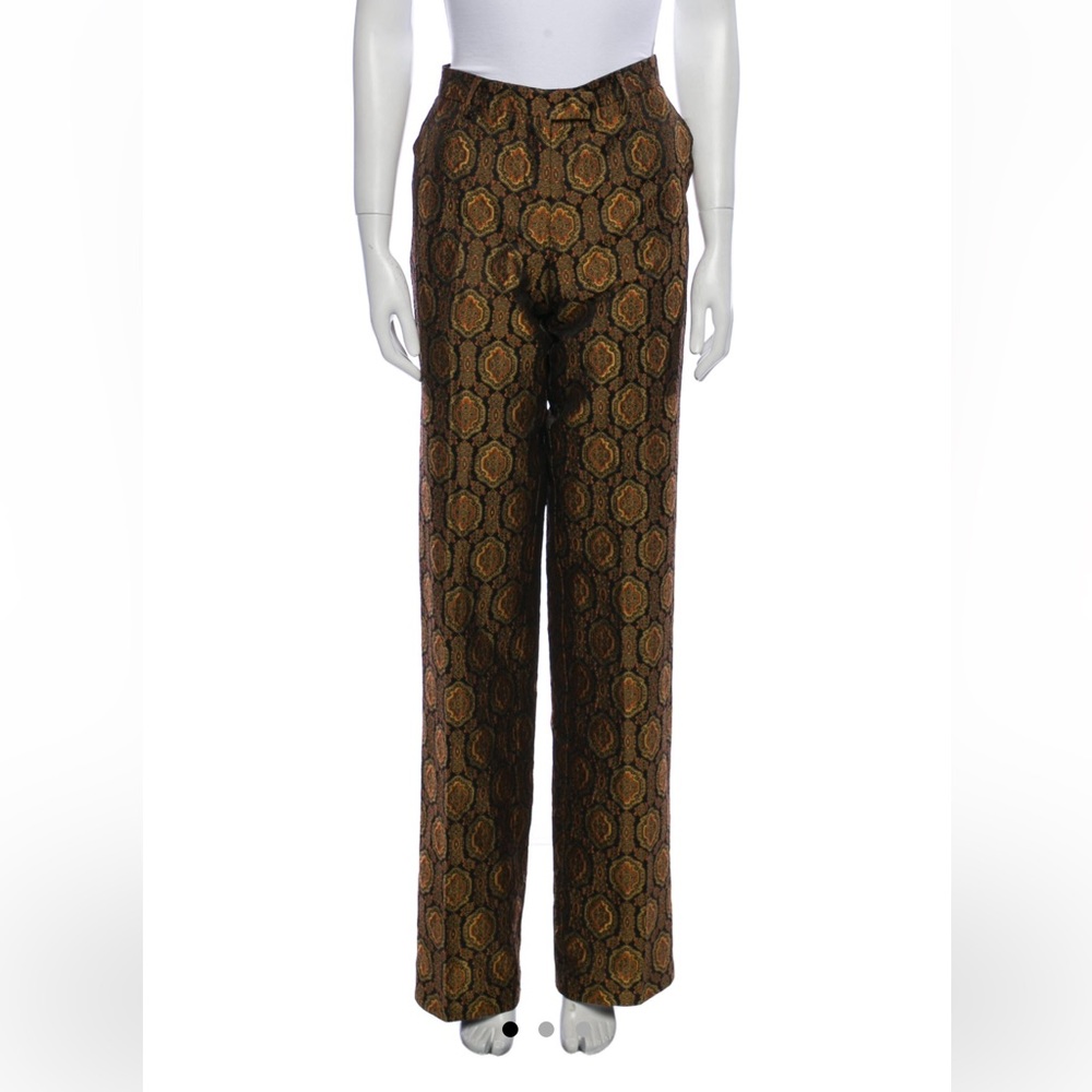 Etro Jacquard Brocade Straight Leg Pants Trousers Size 46